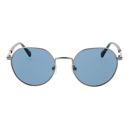 Sunglasses by Gant for men in metal silver features a sumptuous silhouette, showcasing a sumptuous full-rim round frame design in silver coloured frame with high-performance non-polarized category-2-medium-tint lens.