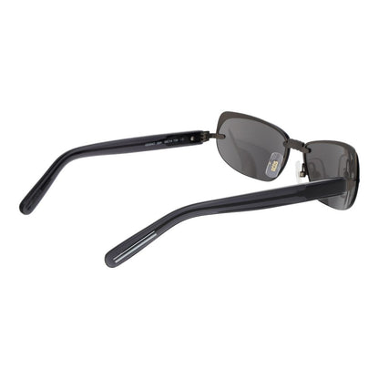 Sunglasses by GCDS for unisex in plastic gray features an ethereal cat-eye frame design with gunmetal coloured frame frames and mirrored category-3-dark-tint lens for a ethereal finish.