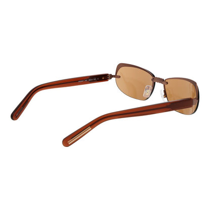 Sunglasses by GCDS for unisex in metal brown features an lustrous rimless oval frame design with brown coloured frame detailing and non-polarized category-2-medium-tint lens for a lustrous aesthetic.