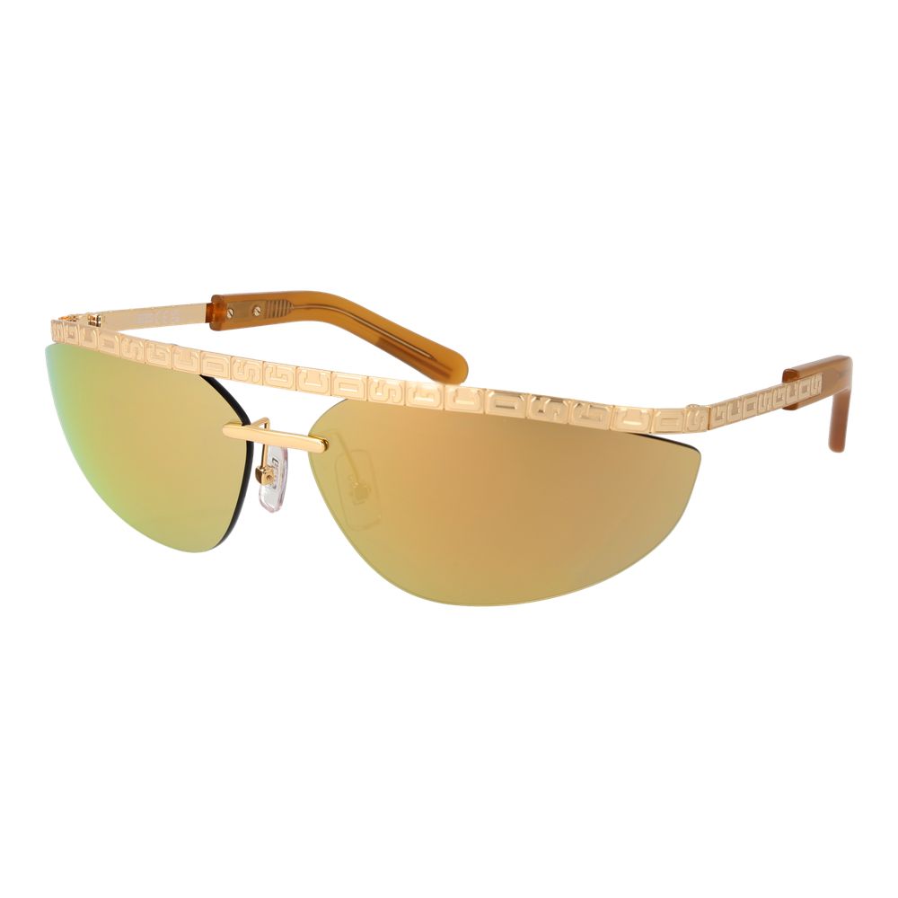 Sunglasses by GCDS for unisex in metal and gold featuring an opulent with a sophisticated gold coloured frame finish and high-performance mirrored category-3-dark-tint lens.