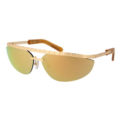 Sunglasses by GCDS for unisex in metal and gold featuring an opulent with a sophisticated gold coloured frame finish and high-performance mirrored category-3-dark-tint lens.