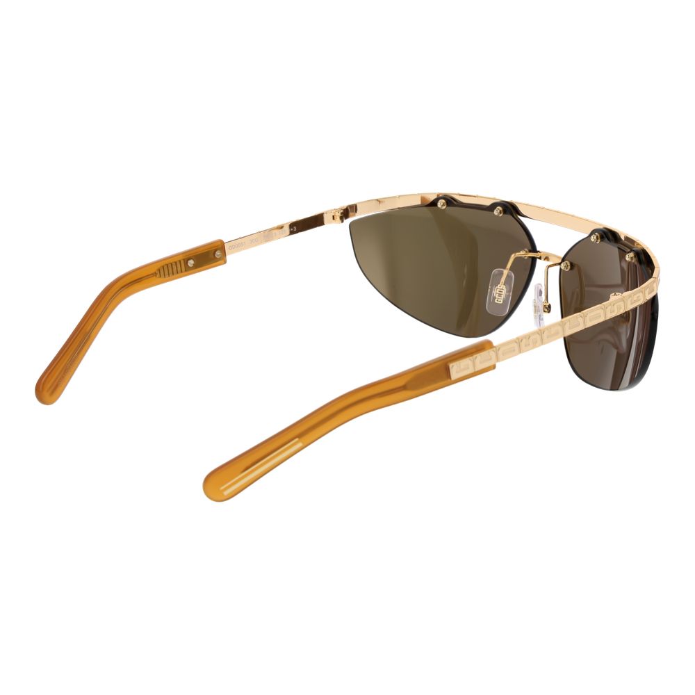 Sunglasses by GCDS for unisex in metal gold features an ethereal with gold coloured frame frames and mirrored category-3-dark-tint lens for a ethereal finish.
