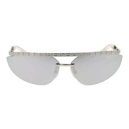 Sunglasses by GCDS for unisex in metal and silver featuring an opulent browline frame design with a sophisticated silver coloured frame finish and high-performance mirrored category-3-dark-tint lens.