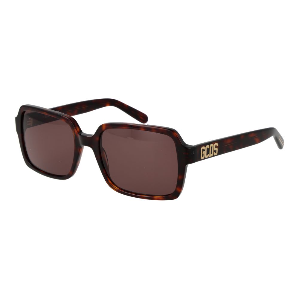 GCDS Square Non-Polarized Dark-Tint Plastic Sunglasses - Brown