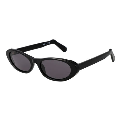 GCDS Oval Non-Polarized Dark-Tint Plastic Sunglasses - Black