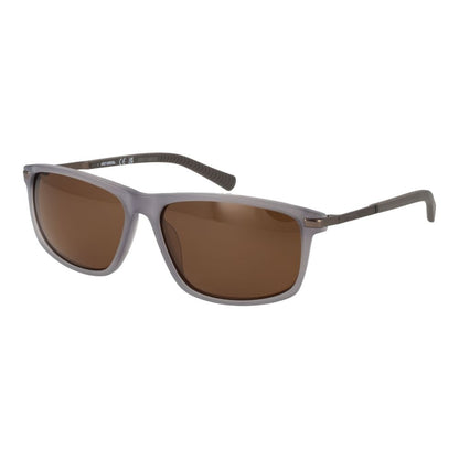 Sunglasses by Harley-Davidson for men in plastic gray features an lustrous rectangle full-rim frame design with gray coloured frame detailing and polarized category-3-dark-tint lens for a lustrous aesthetic.
