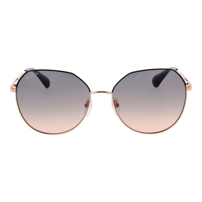 This Sunglasses by Max & Co for women in metal rose-gold presents a sumptuous silhouette, showcasing a sumptuous full-rim panto frame design in rose-gold coloured frame and high-performance gradient category-2-medium-tint lens.