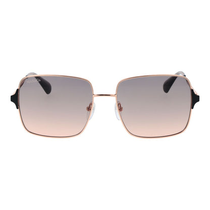 Sunglasses by Max & Co for women in metal rose-gold features an ethereal full-rim square frame design with rose-gold coloured frame frames and gradient category-2-medium-tint lens for a ethereal finish.