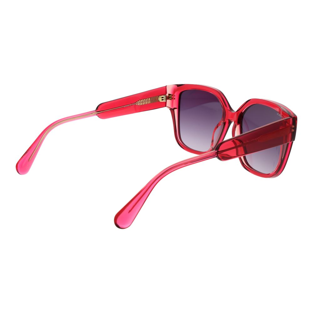 This Sunglasses by Max & Co for women in plastic pink presents a sumptuous silhouette, showcasing a sumptuous butterfly full-rim frame design in rose coloured frame and high-performance gradient category-3-dark-tint lens.