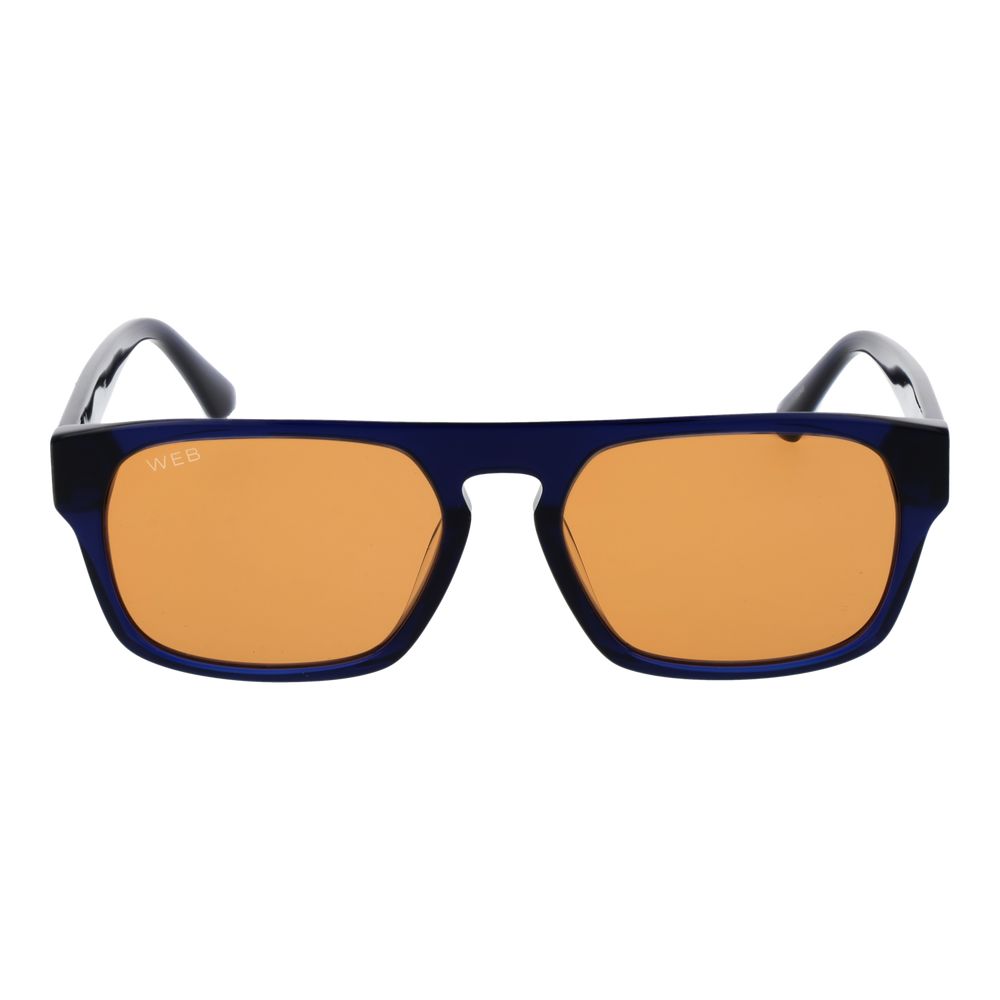 Sunglasses by Web for unisex in plastic and blue featuring an opulent rectangle full-rim frame design with a sophisticated blue coloured frame finish and high-performance non-polarized category-2-medium-tint lens.
