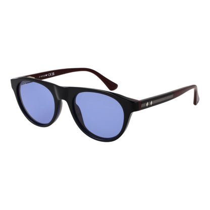 Sunglasses by Web for men in plastic blue features an lustrous full-rim panto frame design with blue coloured frame detailing and non-polarized category-2-medium-tint lens for a lustrous aesthetic.