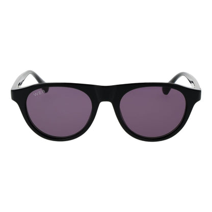 Sunglasses by Web for men in plastic and black featuring an opulent full-rim round frame design with a sophisticated black coloured frame finish and high-performance non-polarized category-3-dark-tint lens.