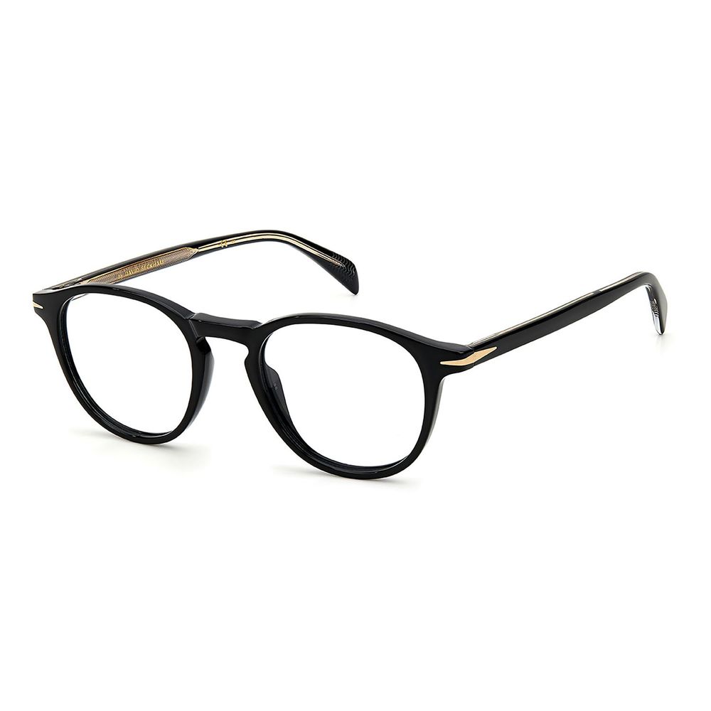 Eyeglasses Frames by David Beckham for men in acetate black features a refined silhouette, showcasing a refined black coloured frame and full-frame frame design for a sophisticated, premium look.