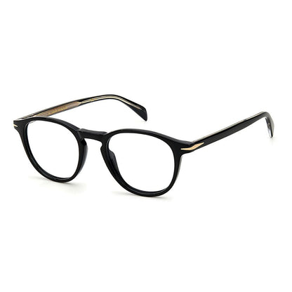 Eyeglasses Frames by David Beckham for men in acetate black features a refined silhouette, showcasing a refined black coloured frame and full-frame frame design for a sophisticated, premium look.