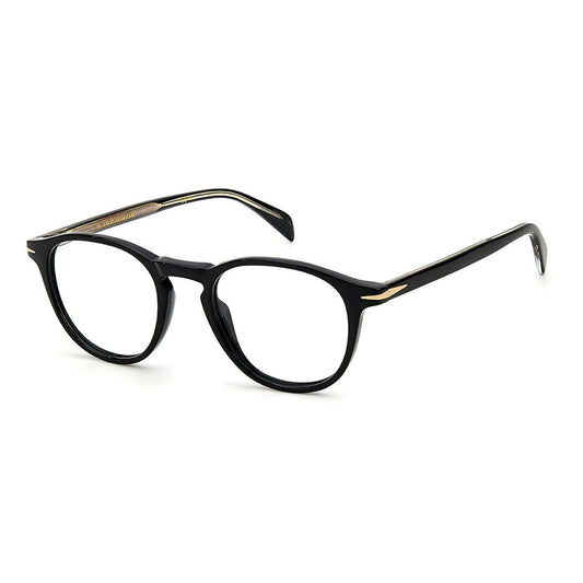 Eyeglasses Frames by David Beckham for men in acetate black features a refined silhouette, showcasing a refined black coloured frame and full-frame frame design for a sophisticated, premium look.