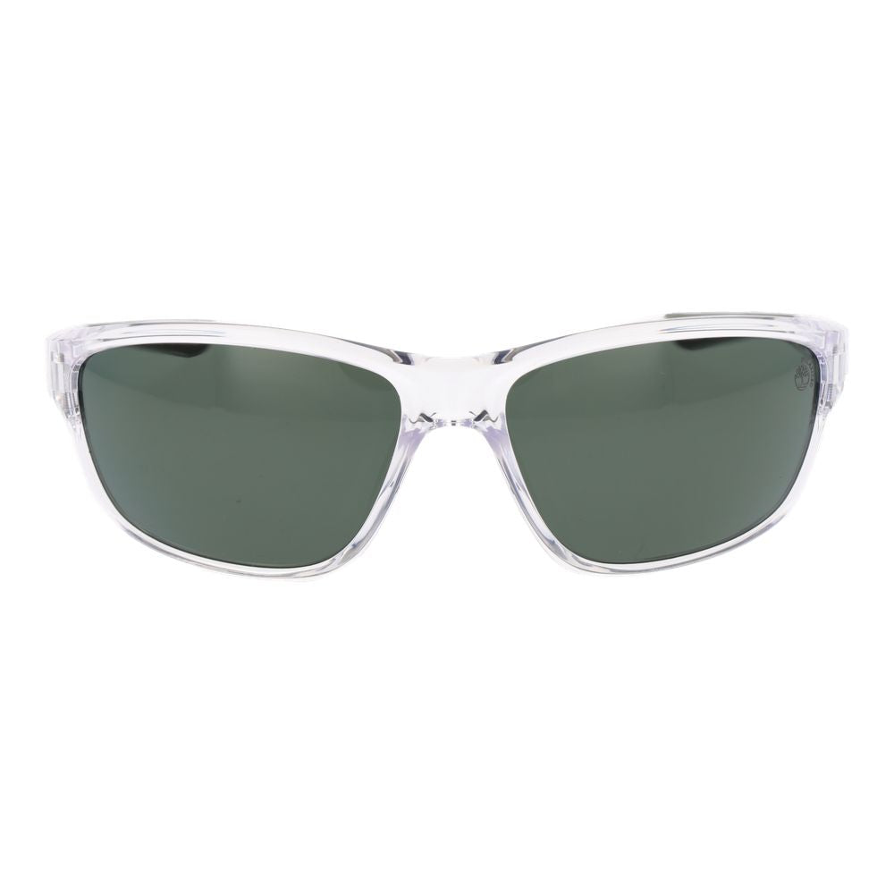 Sunglasses by Timberland for men in plastic and transparent featuring an opulent rectangle full-rim frame design with a sophisticated transparent coloured frame finish and high-performance polarized category-3-dark-tint lens.