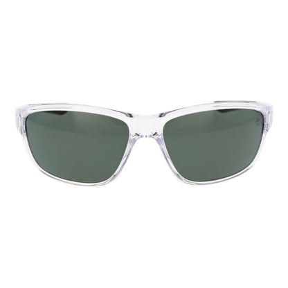 Sunglasses by Timberland for men in plastic and transparent featuring an opulent rectangle full-rim frame design with a sophisticated transparent coloured frame finish and high-performance polarized category-3-dark-tint lens.