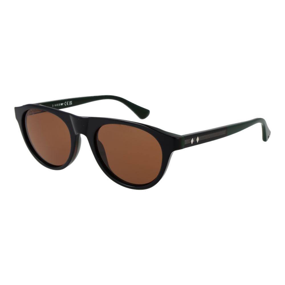 Sunglasses by Web for men in acetate multicolor showcases a ethereal silhouette, featuring green coloured frame full-rim panto frame design with non-polarized category-3-dark-tint lens for a ethereal finish.