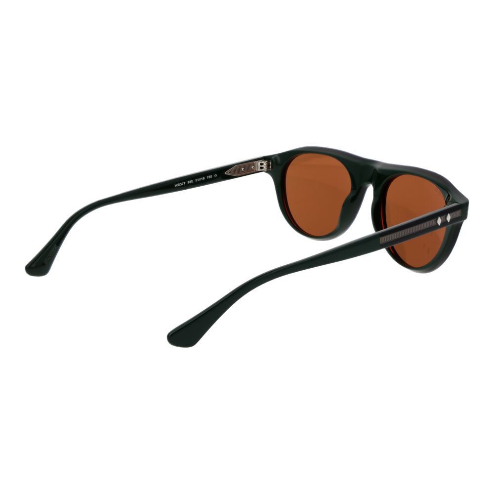 Sunglasses by Web for men in acetate and multicolor featuring an opulent full-rim panto frame design with a sophisticated green coloured frame finish and high-performance non-polarized category-3-dark-tint lens.