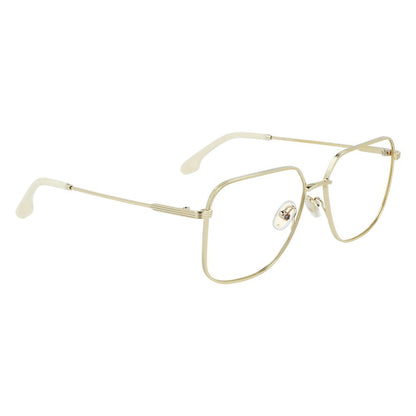 Eyeglasses Frames by Victoria Beckham for women in metal and gold showcases a refined silhouette, detailed with a gold coloured frame finish and a sophisticated full-frame frame design.