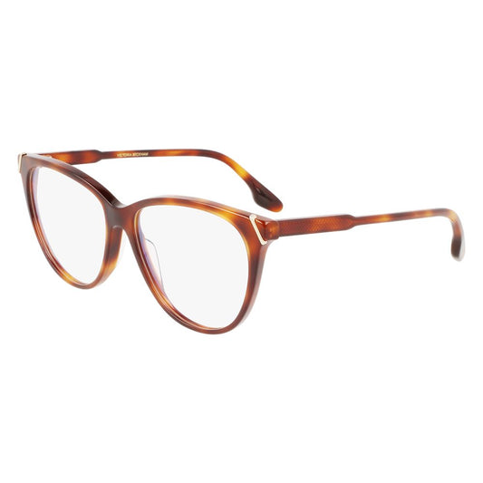 Eyeglasses Frames by Victoria Beckham for women in plastic and brown showcases an refined full-frame frame design featuring a sophisticated brown coloured frame for an refined and refined aesthetic.
