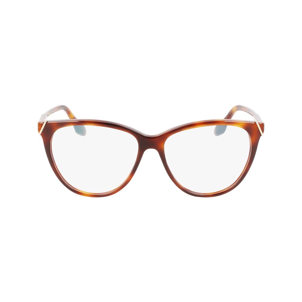 Eyeglasses Frames by Victoria Beckham for women in plastic and brown showcases a refined silhouette, detailed with a brown coloured frame finish and a sophisticated full-frame frame design.