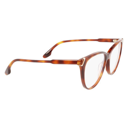 Eyeglasses Frames by Victoria Beckham for women in plastic brown features a refined silhouette, showcasing a refined brown coloured frame and full-frame frame design for a sophisticated, premium look.