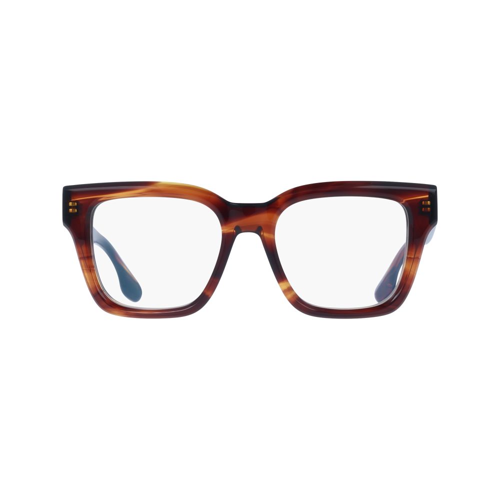 Eyeglasses Frames by Victoria Beckham for women in plastic brown showcases a reflective silhouette, artfully incorporating a sophisticated brown coloured frame with a distinct full-frame frame design.