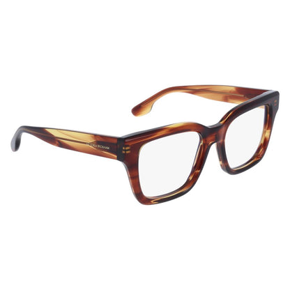 Eyeglasses Frames by Victoria Beckham for women in plastic brown features an refined silhouette, showcasing the refined brown coloured frame and sophisticated full-frame frame design.