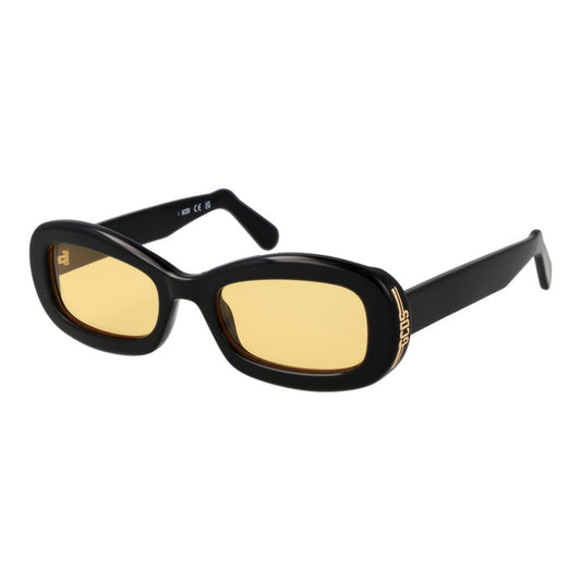 GCDS Rectangle Non-Polarized Light-Tint Plastic Sunglasses - Black