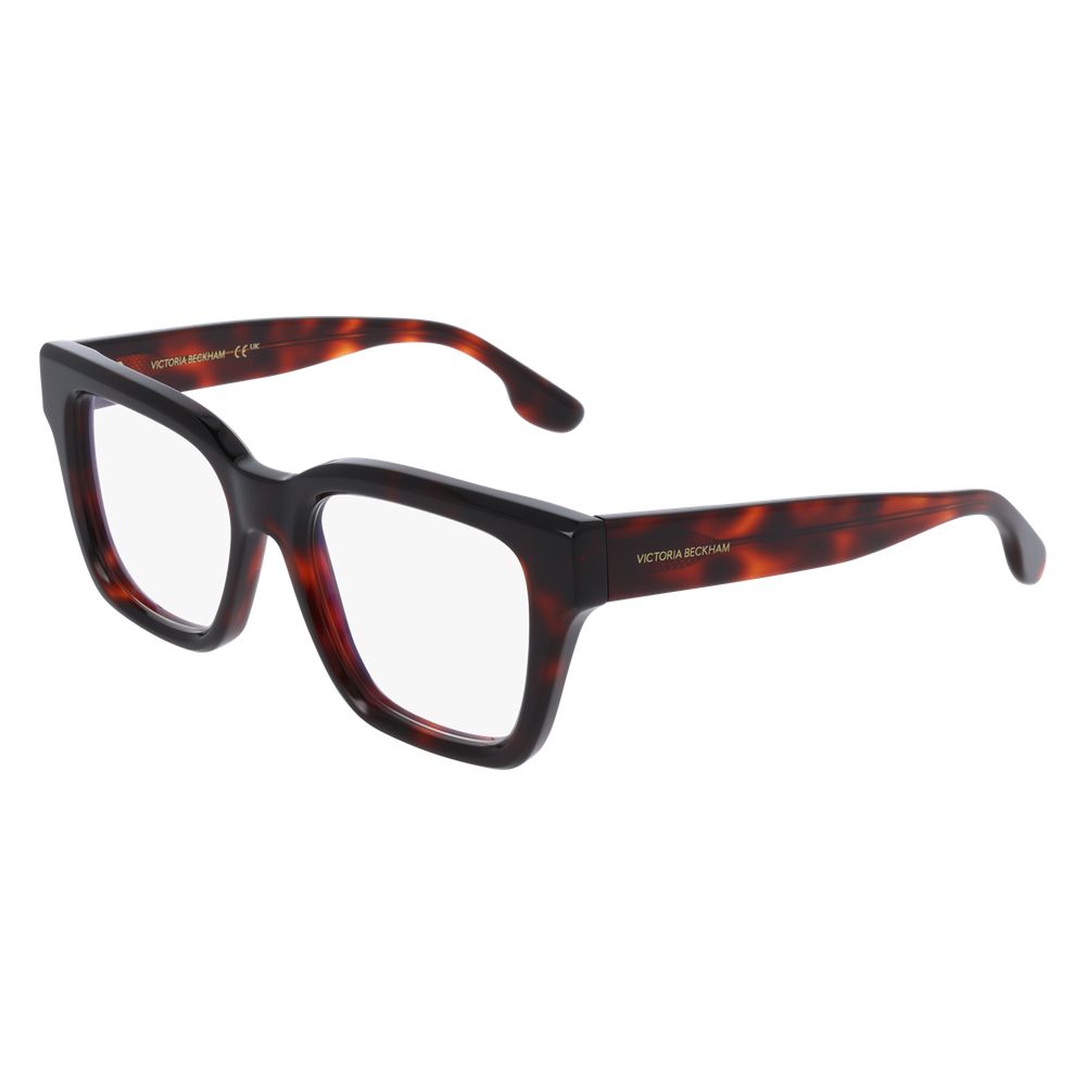 Eyeglasses Frames by Victoria Beckham for women in plastic brown features an refined silhouette, showcasing a sophisticated brown coloured frame and refined full-frame frame design for a refined look.