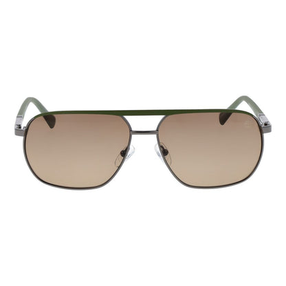 Timberland Aviator Polarized Medium-Tint Metal Sunglasses - Grey