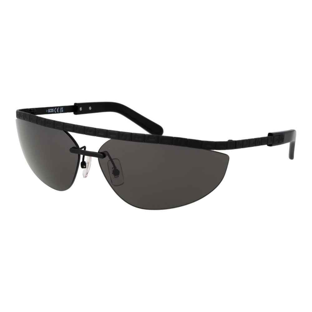 Sunglasses by GCDS for unisex in metal black features an ethereal browline frame design with black coloured frame frames and non-polarized category-3-dark-tint lens for a ethereal finish.
