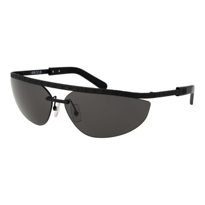 Sunglasses by GCDS for unisex in metal black features an ethereal browline frame design with black coloured frame frames and non-polarized category-3-dark-tint lens for a ethereal finish.
