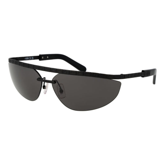 Sunglasses by GCDS for unisex in metal black features an ethereal browline frame design with black coloured frame frames and non-polarized category-3-dark-tint lens for a ethereal finish.