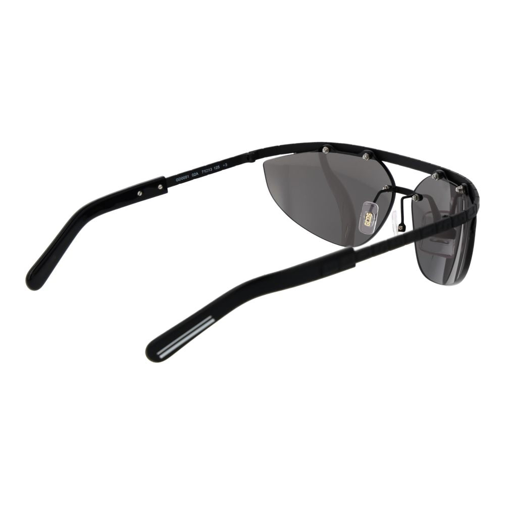 Sunglasses by GCDS for unisex in metal black features a sumptuous silhouette, showcasing a sumptuous browline frame design in black coloured frame with high-performance non-polarized category-3-dark-tint lens.