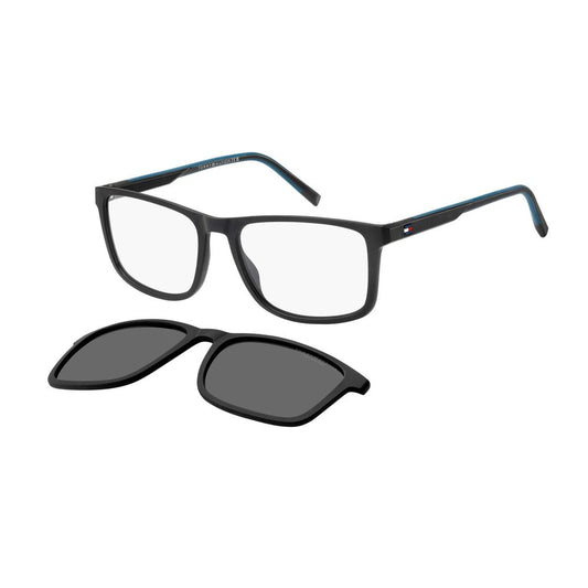 Eyeglasses Frames by Tommy Hilfiger for men in polyamide and black showcases an refined full-frame frame design featuring a sophisticated black coloured frame for an refined and refined aesthetic.