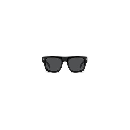 Sunglasses by Polaroid for men in black features an lustrous full-rim square frame design with black coloured frame detailing and polarized category-3-dark-tint lens for a lustrous aesthetic.