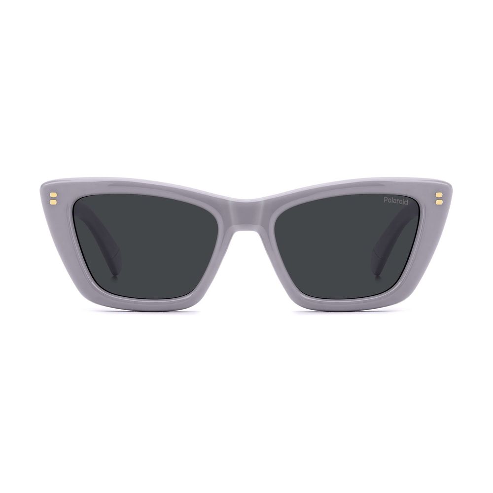 Sunglasses by Polaroid for women in polycarbonate purple features a sumptuous silhouette, showcasing a sumptuous full-rim cat-eye frame design in purple coloured frame with high-performance non-polarized category-3-dark-tint lens.