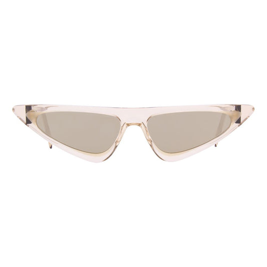 This Sunglasses by Andy Wolf for women in acetate beige presents a sumptuous silhouette, showcasing a sumptuous full-rim cat-eye frame design in beige coloured frame and high-performance non-polarized category-3-dark-tint lens.