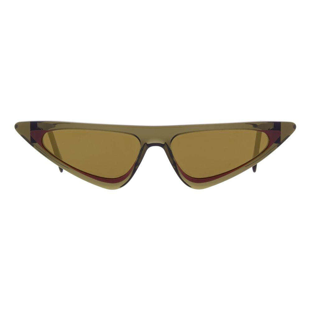 Sunglasses by Andy Wolf for women in and multicolor presents a sumptuous silhouette, featuring green coloured frame and full-rim cat-eye frame design with non-polarized category-3-dark-tint lens for a sumptuous look.
