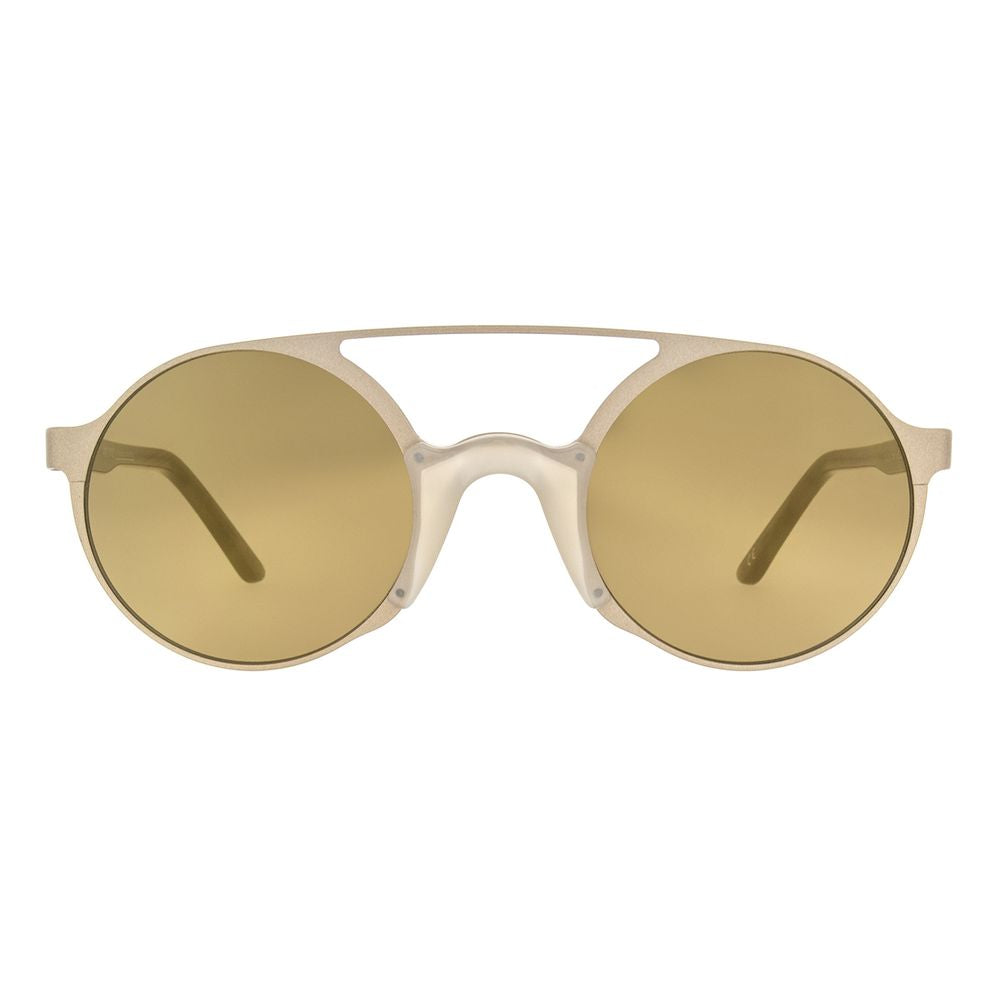 Sunglasses by Andy Wolf for unisex in and gold featuring an opulent full-rim round frame design with a sophisticated gold coloured frame finish and high-performance non-polarized category-3-dark-tint lens.