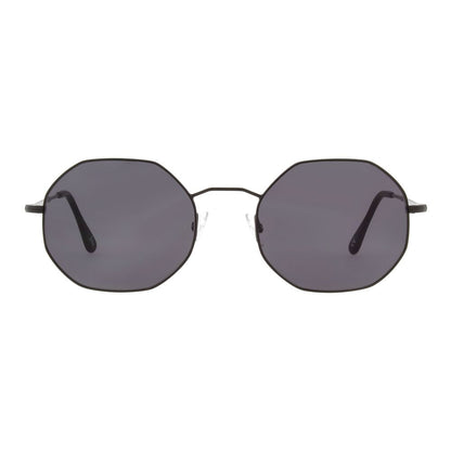 Sunglasses by Andy Wolf for unisex in metal and black featuring an opulent full-rim oval frame design with a sophisticated black coloured frame finish and high-performance non-polarized category-3-dark-tint lens.