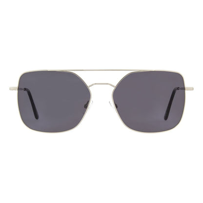 Sunglasses by Andy Wolf for unisex in metal and silver presents a sumptuous silhouette, featuring silver coloured frame and rectangle full-rim frame design with non-polarized category-3-dark-tint lens for a sumptuous look.