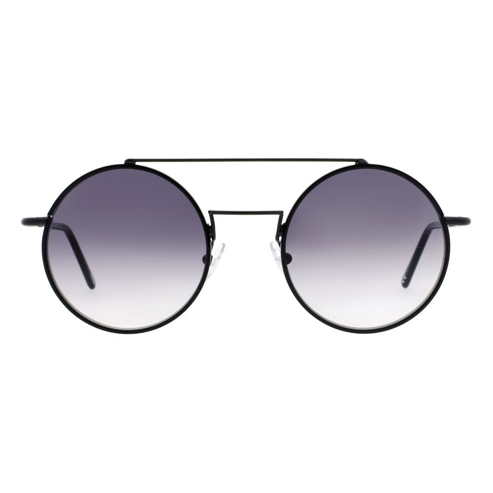 Andy Wolf Round Non-Polarized Medium-Tint Metal Sunglasses - Black