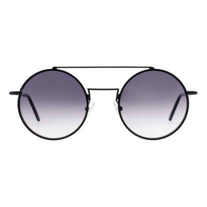 Andy Wolf Round Non-Polarized Medium-Tint Metal Sunglasses - Black