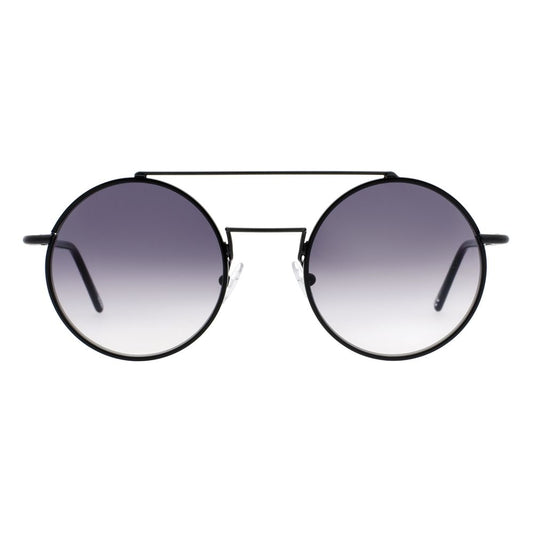 Andy Wolf Round Non-Polarized Medium-Tint Metal Sunglasses - Black