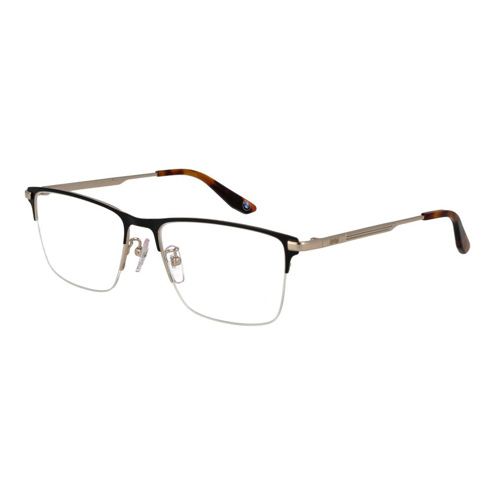 BMW Men's Rectangle Half-Rim Metal Eyeglasses Frames - Black