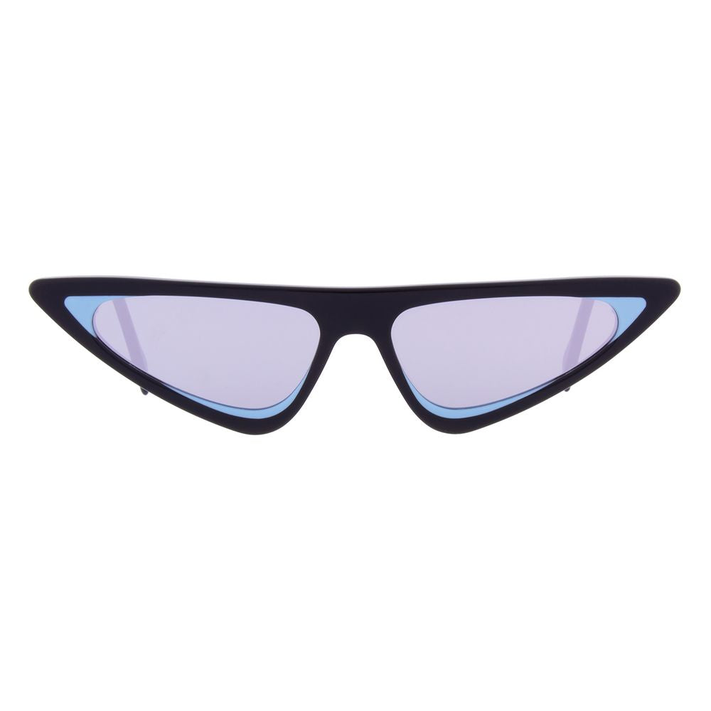 Sunglasses by Andy Wolf for women in acetate and black presents a sumptuous silhouette, featuring black coloured frame and full-rim cat-eye frame design with non-polarized category-3-dark-tint lens for a sumptuous look.