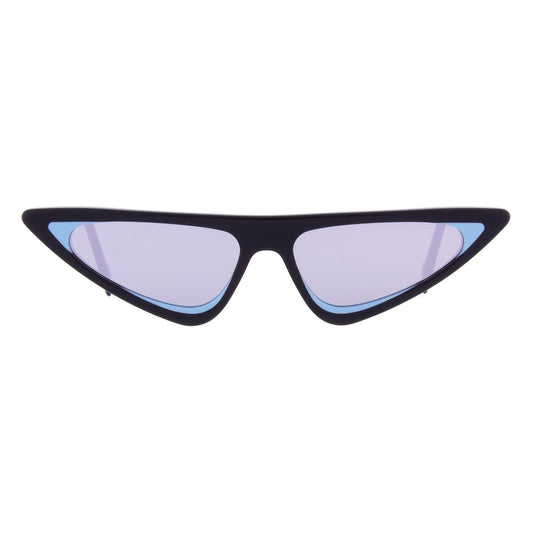 Sunglasses by Andy Wolf for women in acetate and black presents a sumptuous silhouette, featuring black coloured frame and full-rim cat-eye frame design with non-polarized category-3-dark-tint lens for a sumptuous look.